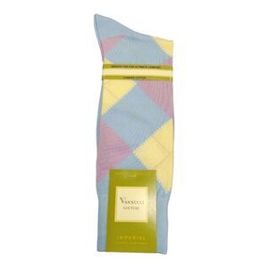 MEN'S VANNUCCI COUTURE ARGYLE PRINT FASHION DRESS SOCK.